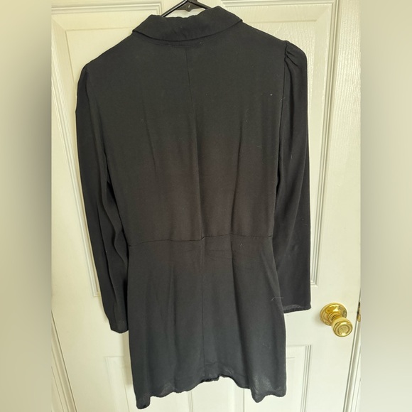 Black REFORMATION long sleeved button-down collared mini dress - Picture 5 of 5